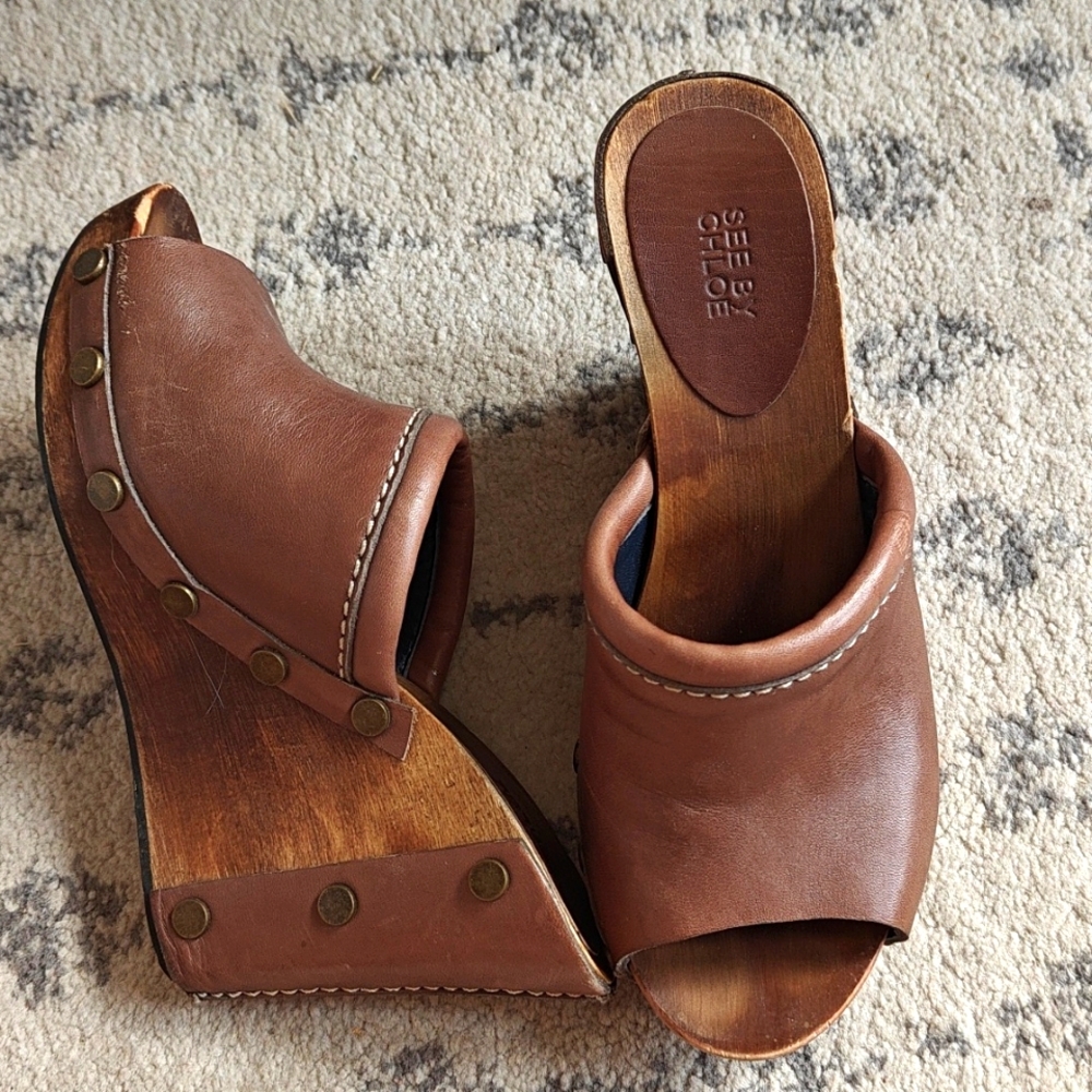 See by Chloe Wooden Wedges size 37
